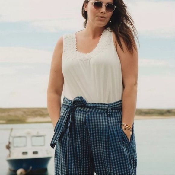 MAEVE by Anthropologie Avryl Bleached High Waisted Pants in Blue & Black Size 4 - Picture 3 of 14